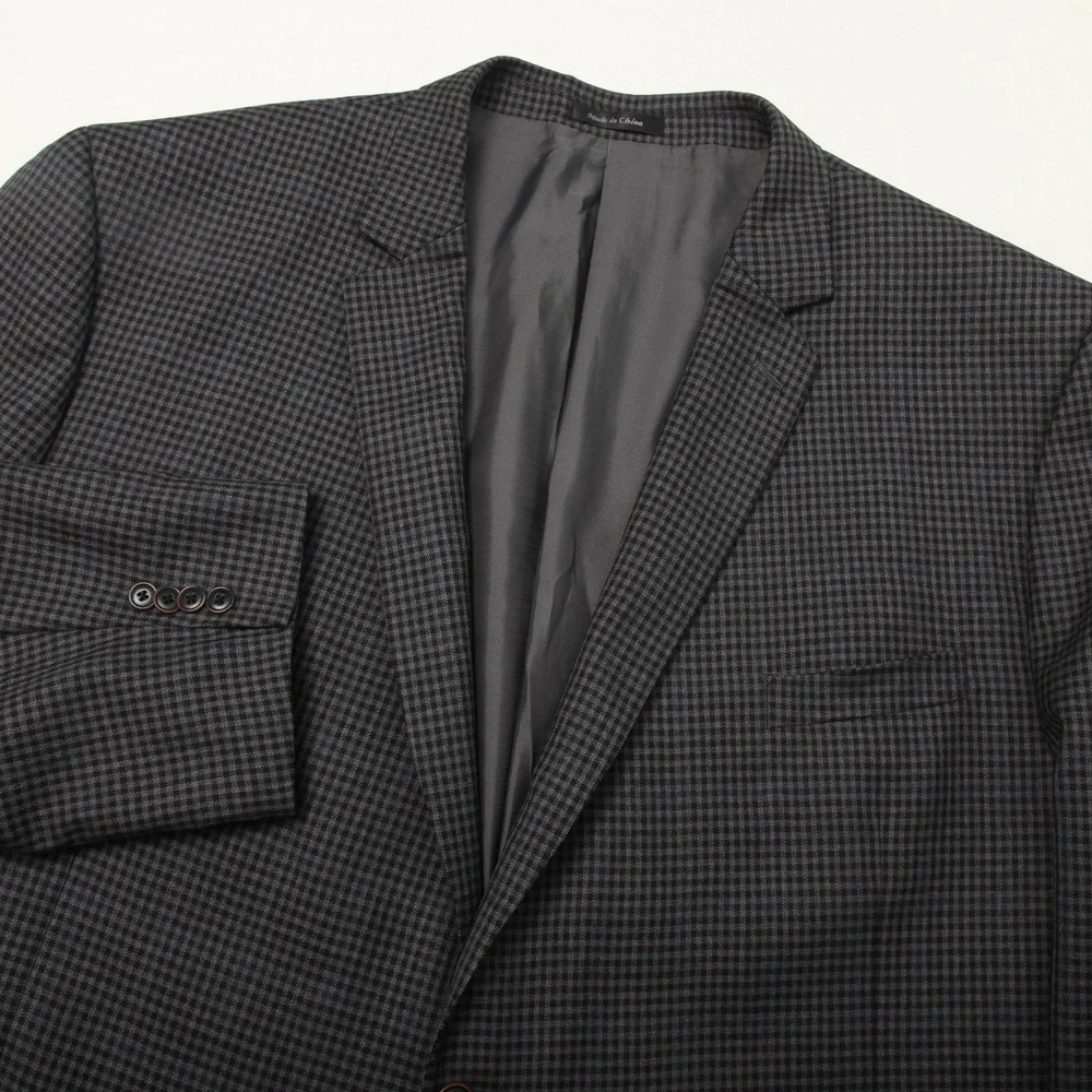 MICHAEL Michael Kors Blazer Sport Coat Mens 56R Gray Check Wool Two Button